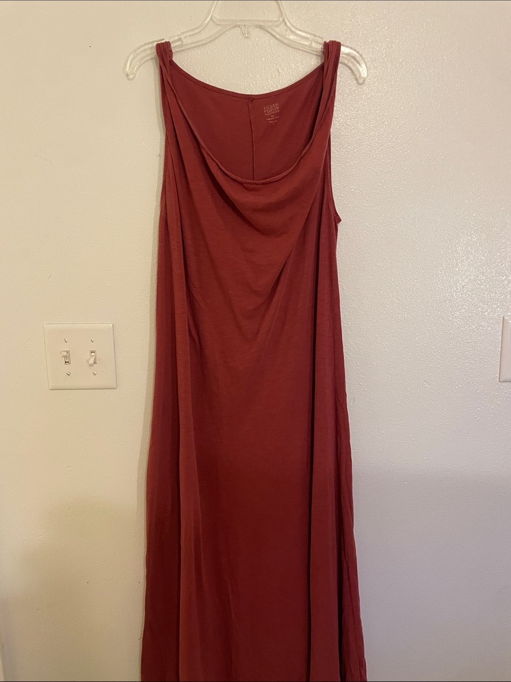 Eileen Fisher Sleeveless Tank Dress in Brick Red
